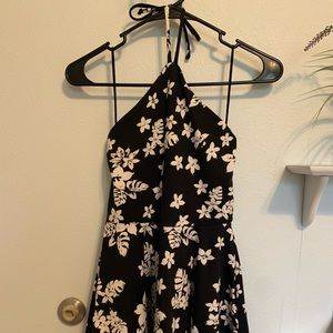 Black and white floral dress